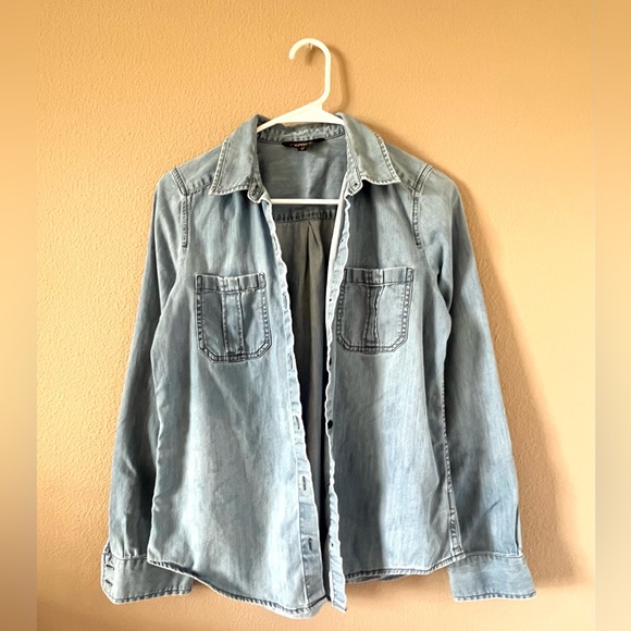 Express Denim Chambray Button Down - Picture 1 of 7